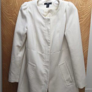 H&M longline white formal coat